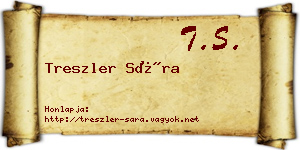 Treszler Sára névjegykártya